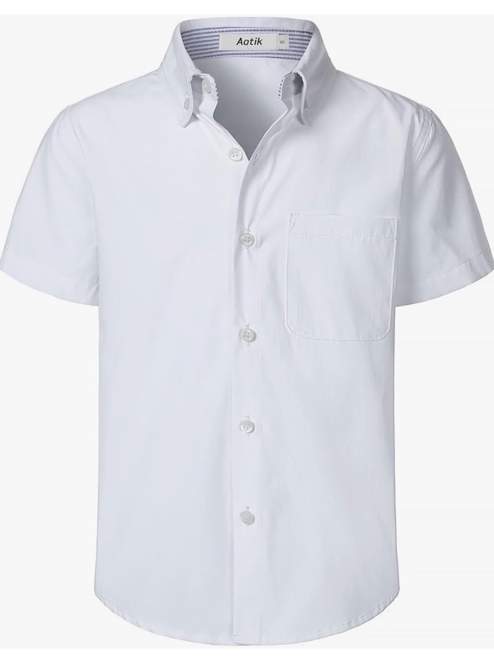 Youth 14 Short Sleeve Button-Down Shirt in White